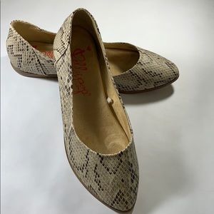 Faux snake print flats